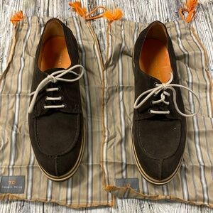 Thomas Dean Oxford Shoes Men's Size 10 Gray Suede